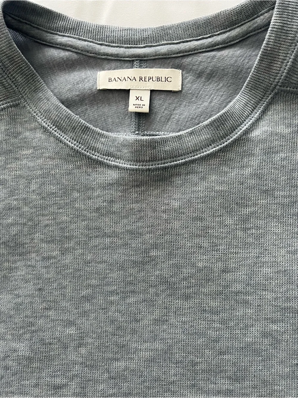 Banana Republic Men's Long-Sleeve Crewneck heavy weight t shirt in steel blue
